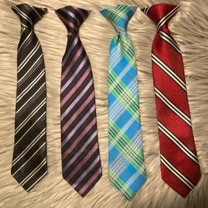 Set of 4 Toddler Size Clip On Ties
